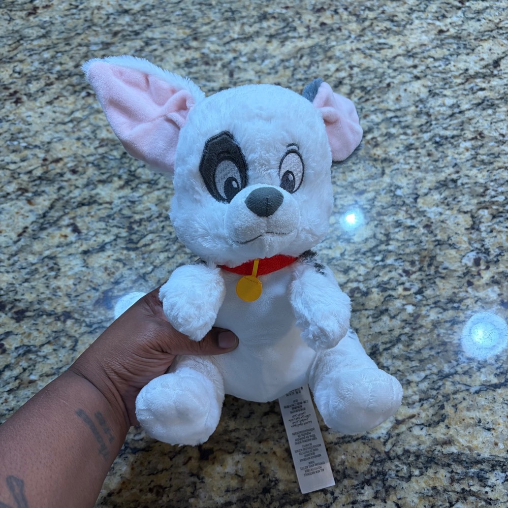 Disney Store 101 Dalmatians Patch Puppy Plush Spotted Dog Red Collar Toy
